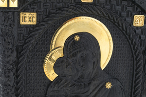 Икона из морёного дуба "Божья Матерь Владимирская"