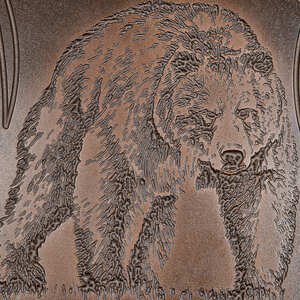 Деревянный щит "Медведь" с шампурами "Большие звери"