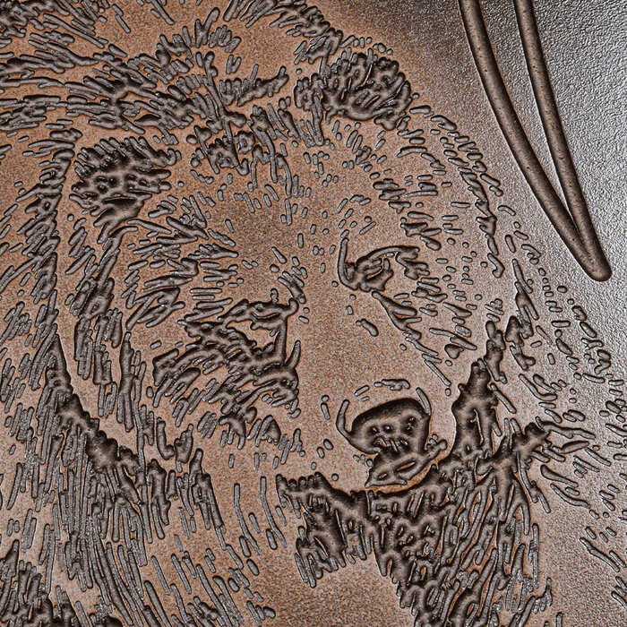 Деревянный щит "Медведь" с шампурами "Большие звери"