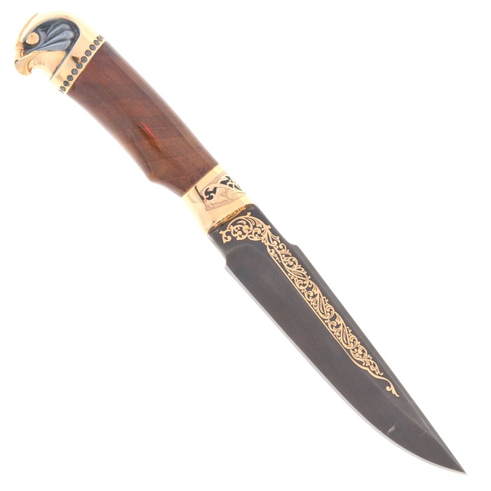Нож с подставкой "Сокол на руке" Златоуст