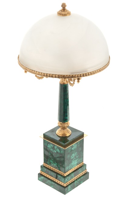 Настольная лампа из малахита "Президентская"
