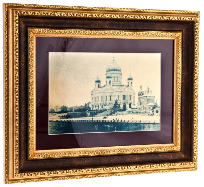 Картина на сусальном золоте "Москва. Храм Христа Спасителя"