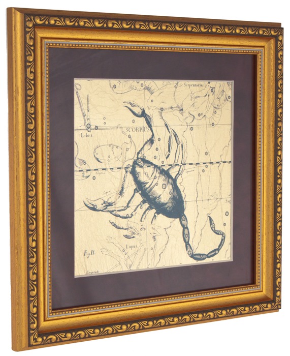 Картина на сусальном золоте "Знак зодиака Скорпион"