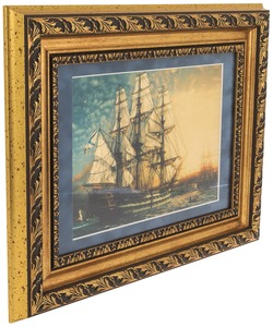 Картина на сусальном золоте "Флотилия" (в коробке дуб)
