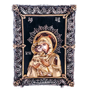 Икона с художественным литьем "Владимирская Божья матерь"