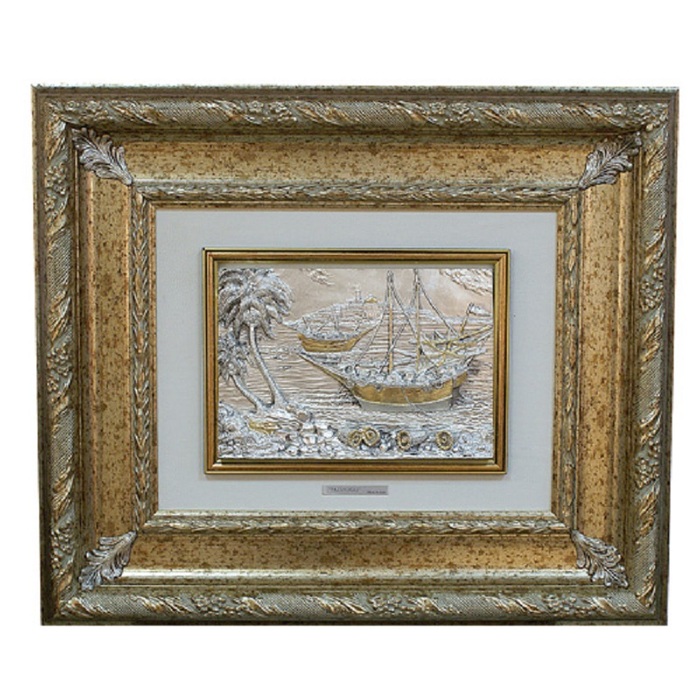 Картина "Пальмы и лодки"