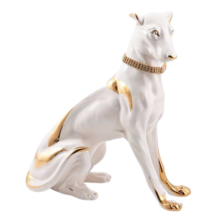 Статуэтка "Собака" (цвет слоновой кости с золотой отделкой)