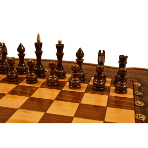 Резные шахматы и нарды из бука "Гамбит"