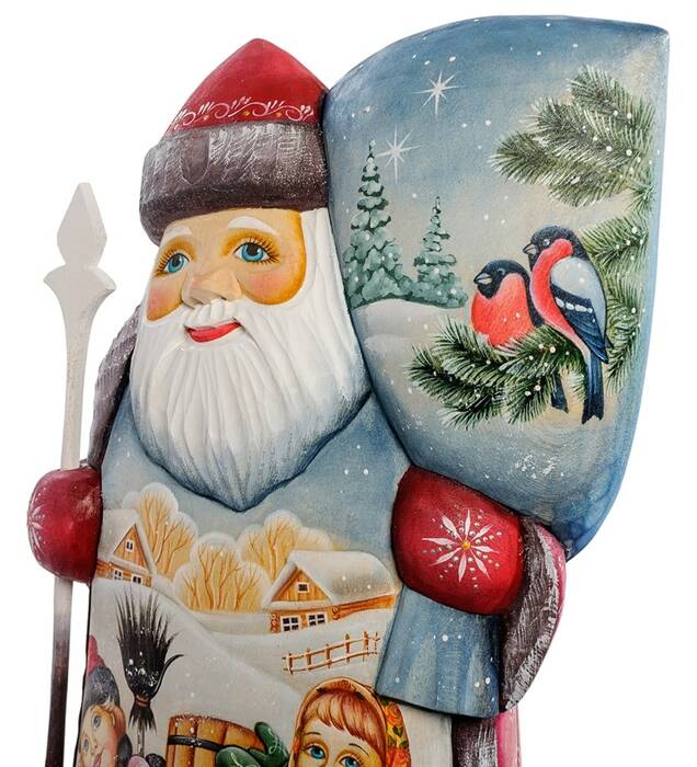 Фигурка резная Дед Мороз с мешком