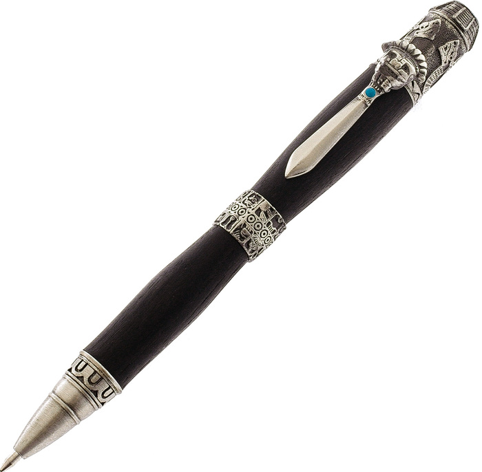Ручка из мореного дуба "Майа" в футляре, матовый хром