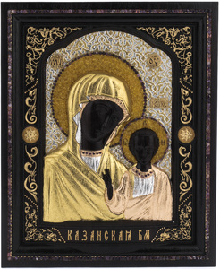 Икона из мореного дуба "Казанская Божья Матерь"