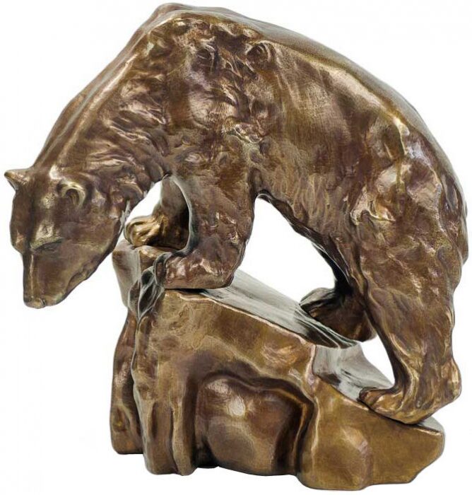 Скульптура бронзовая "Белый медведь"