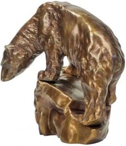 Скульптура бронзовая "Белый медведь"