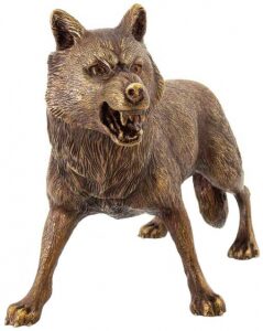 Скульптура бронзовая "Волк"