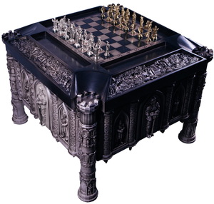 Шахматный стол из бука "Рыцари"