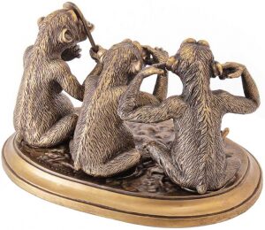 Скульптура бронзовая "Три мудрых обезьяны"