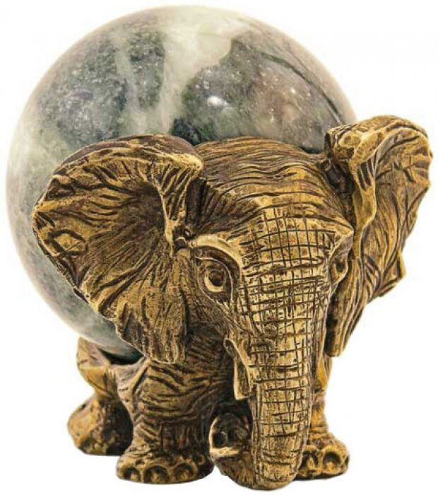 Скульптурная композиция из бронзы "Слон с шаром №4"