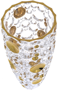 Хрустальная ваза "Пузырьки" с золочением