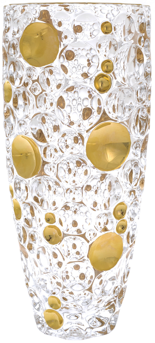 Хрустальная ваза "Пузырьки" с золочением
