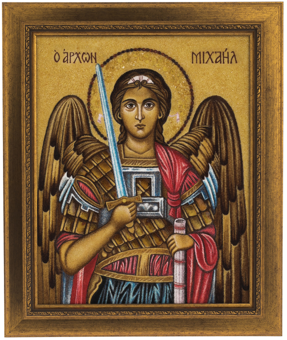 Икона из янтаря "Архангел Михаил"