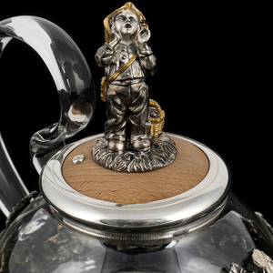 Набор чайный из серебра "Земляника"