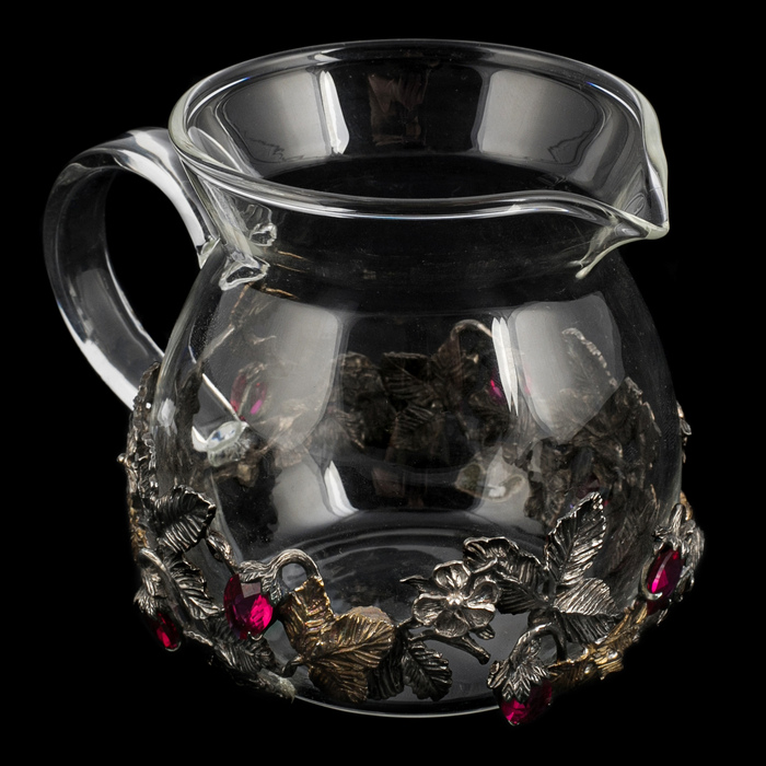 Набор чайный из серебра "Земляника"