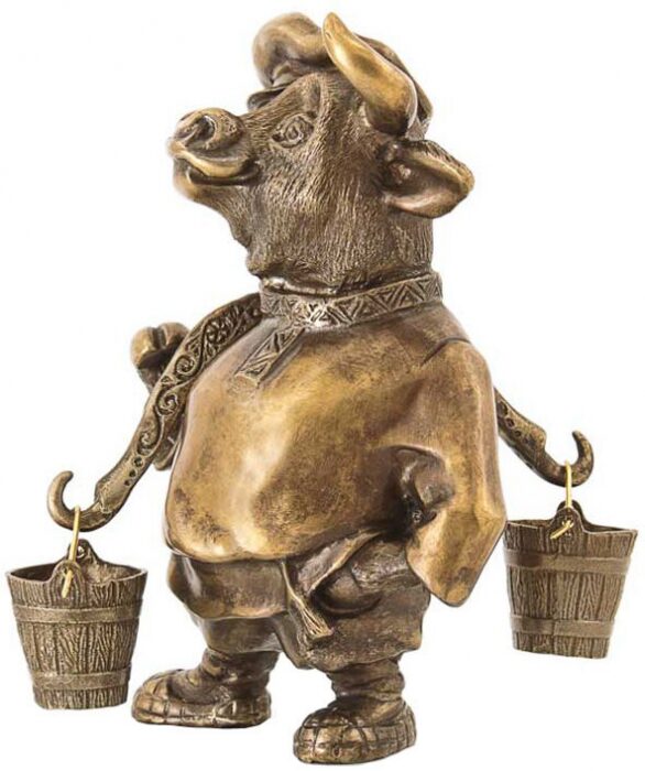 Статуэтка бронзовая "Бык с коромыслом" из серии "Восточный календарь"