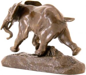 Скульптура бронзовая "Бегущий слон"