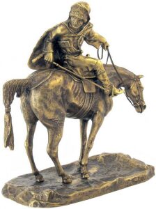 Скульптура бронзовая "Оглядывающийся черкес"