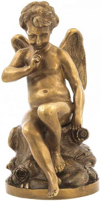 Скульптура бронзовая "Грозящий Амур"