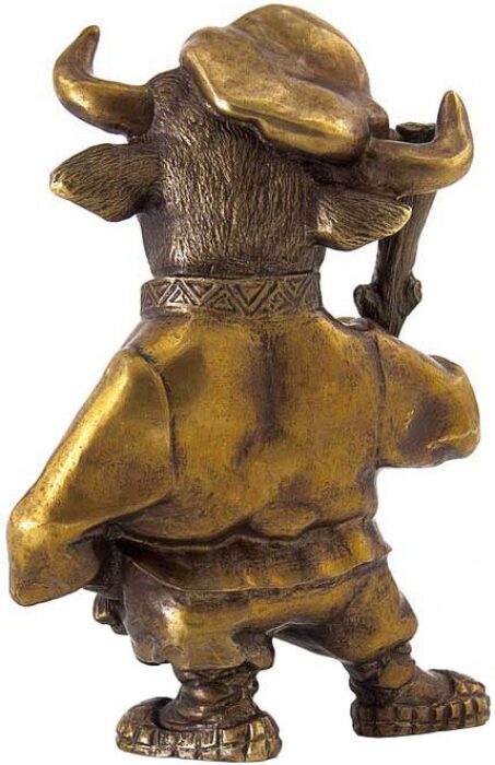 Статуэтка бронзовая "Бык с дубиной" из серии "Восточный календарь"