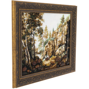 Картина из янтаря "Утес в лесу"