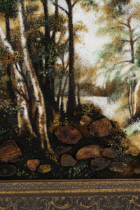 Картина из янтаря "Утес в лесу"