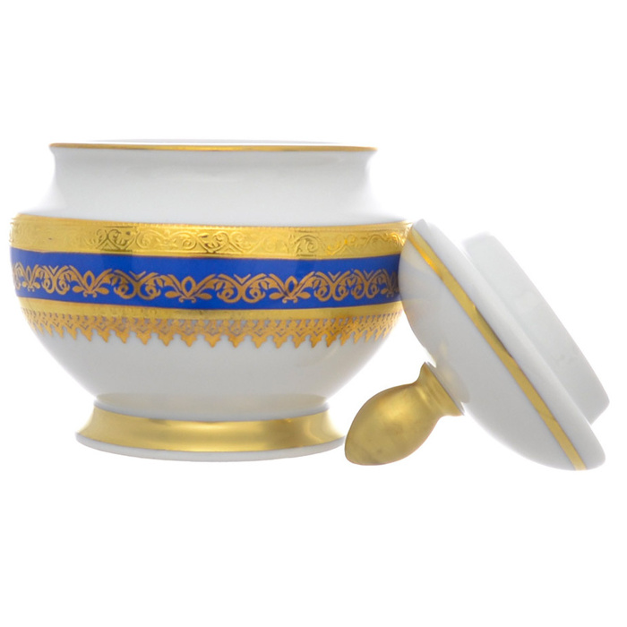 Чайный сервиз на 6 персон "Diadem Blue Creme Gold" 17 предметов