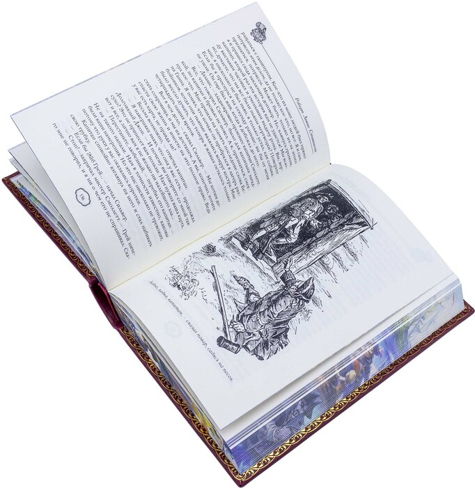 Подарочная книга в кожаном переплете Роберт Льюис Стивенсон "Остров сокровищ" и "Черная стрела"