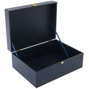 Коробка подарочная с фурнитурой 35х26х15см синяя