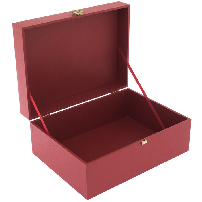 Коробка подарочная с фурнитурой 35х26х15см красная