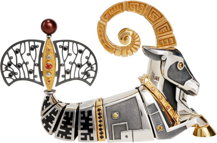 Сувенир из серебра - знак зодиака "Козерог"