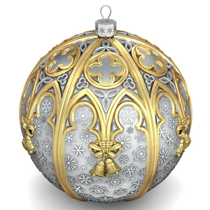 Серебряный елочный шар "Спаситель" с позолотой