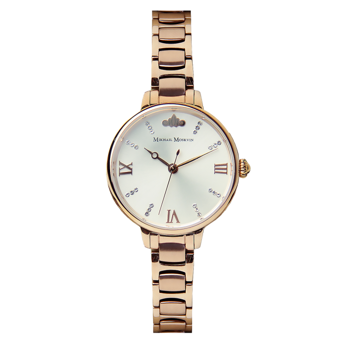 Наручные кварцевые часы Mikhail Moskvin Elegance бело - золотистые
