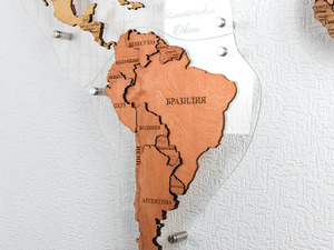 Карта мира, многоуровневая 3D "Sunrise", на заказ