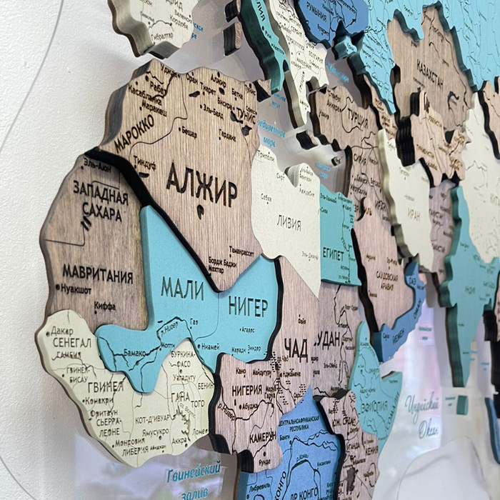 Карта мира, многоуровневая 3D "Ocean breeze", на заказ