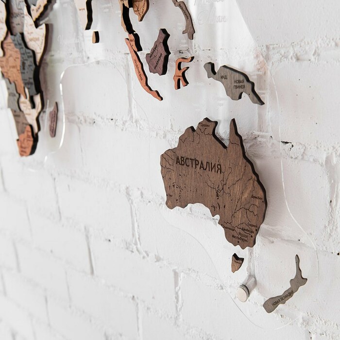 Карта мира, многоуровневая 3D "Darkwood", на заказ