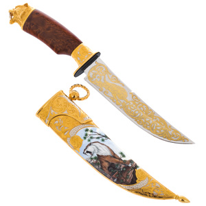 Нож "Саблезубый тигр" с эмалями, Златоуст