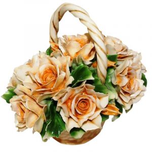 Декоративная корзинка с чайными розами