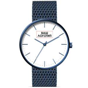 Наручные кварцевые часы Gepard с нанесением корпоративной символики, бело-синие