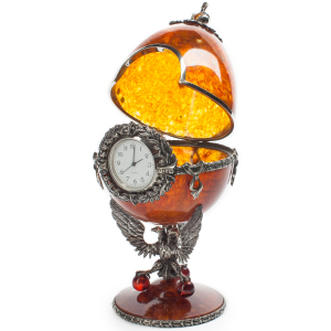 Часы-шкатулка из янтаря "Державные"