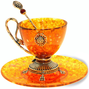 Чайный набор из янтаря "Лев"