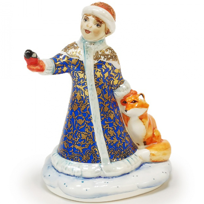 Набор новогодних фигурок из фарфора "Дед Мороз и Снегурочка"