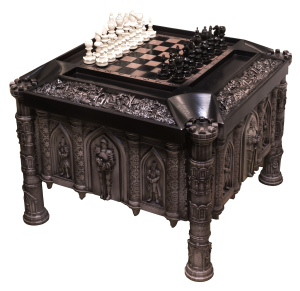 Шахматный стол из бука "Рыцари"